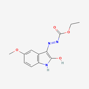 molecular formula C12H13N3O4 B5752281 ethyl (2Z)-2-(5-methoxy-2-oxo-1,2-dihydro-3H-indol-3-ylidene)hydrazinecarboxylate 