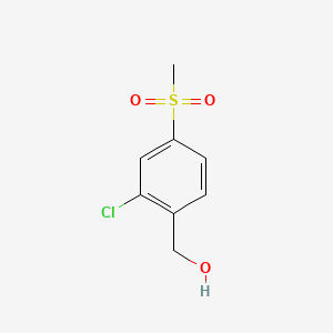 molecular formula C8H9ClO3S B575235 (2-Chloro-4-methanesulfonyl-phenyl)-methanol CAS No. 181300-40-3