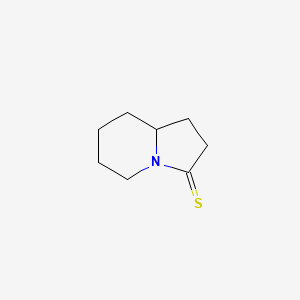 molecular formula C8H13NS B575249 Hexahydroindolizine-3(2H)-thione CAS No. 179685-66-6