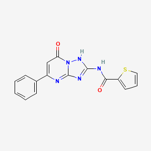 molecular formula C16H11N5O2S B5752510 N-{7-Hydroxy-5-phenyl-[1,2,4]triazolo[1,5-A]pyrimidin-2-YL}thiophene-2-carboxamide 