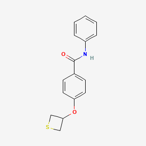 molecular formula C16H15NO2S B5752556 N-phenyl-4-(thietan-3-yloxy)benzamide 