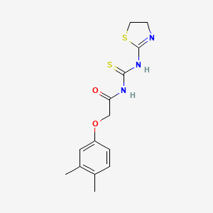 molecular formula C14H17N3O2S2 B5752581 N-(4,5-dihydro-1,3-thiazol-2-ylcarbamothioyl)-2-(3,4-dimethylphenoxy)acetamide 