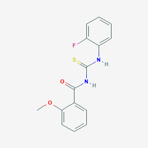 molecular formula C15H13FN2O2S B5753010 N-[(2-fluorophenyl)carbamothioyl]-2-methoxybenzamide 