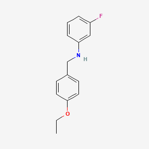 molecular formula C15H16FNO B5753022 N-[(4-ethoxyphenyl)methyl]-3-fluoroaniline 
