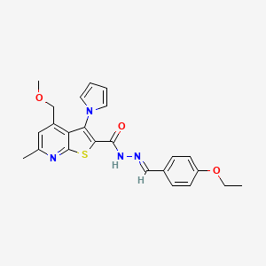 molecular formula C24H24N4O3S B5753066 N'-[(E)-(4-ETHOXYPHENYL)METHYLENE]-4-(METHOXYMETHYL)-6-METHYL-3-(1H-PYRROL-1-YL)THIENO[2,3-B]PYRIDINE-2-CARBOHYDRAZIDE 