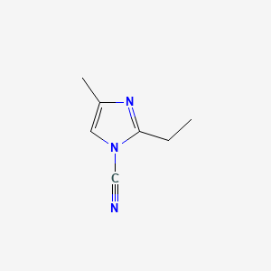 molecular formula C7H9N3 B575310 2-Ethyl-4-methyl-1H-imidazole-1-carbonitrile CAS No. 186002-56-2