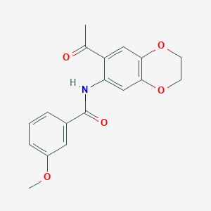 molecular formula C18H17NO5 B5753122 N-(7-acetyl-2,3-dihydro-1,4-benzodioxin-6-yl)-3-methoxybenzamide 