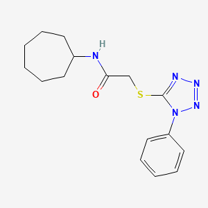 molecular formula C16H21N5OS B5753131 N~1~-CYCLOHEPTYL-2-[(1-PHENYL-1H-1,2,3,4-TETRAAZOL-5-YL)SULFANYL]ACETAMIDE 