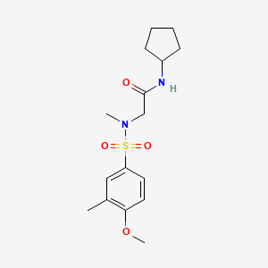 molecular formula C16H24N2O4S B5753164 N-cyclopentyl-N~2~-[(4-methoxy-3-methylphenyl)sulfonyl]-N~2~-methylglycinamide 