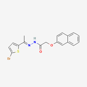molecular formula C18H15BrN2O2S B5753173 N-[(E)-1-(5-bromothiophen-2-yl)ethylideneamino]-2-naphthalen-2-yloxyacetamide 