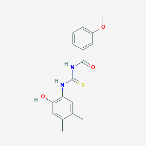 molecular formula C17H18N2O3S B5753340 N-[(2-hydroxy-4,5-dimethylphenyl)carbamothioyl]-3-methoxybenzamide 