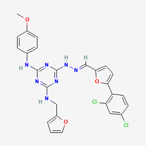 molecular formula C26H21Cl2N7O3 B5753371 5-(2,4-DICHLOROPHENYL)-2-FURALDEHYDE 2-[4-[(2-FURYLMETHYL)AMINO]-6-(4-METHOXYANILINO)-1,3,5-TRIAZIN-2-YL]HYDRAZONE 