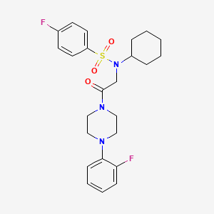 molecular formula C24H29F2N3O3S B5753534 N-cyclohexyl-4-fluoro-N-[2-[4-(2-fluorophenyl)piperazin-1-yl]-2-oxoethyl]benzenesulfonamide 