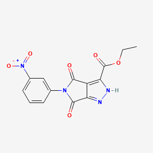 molecular formula C14H10N4O6 B5753601 ethyl 5-(3-nitrophenyl)-4,6-dioxo-2H-pyrrolo[3,4-c]pyrazole-3-carboxylate 