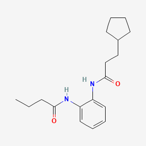 molecular formula C18H26N2O2 B5753608 N-[2-(3-cyclopentylpropanoylamino)phenyl]butanamide 