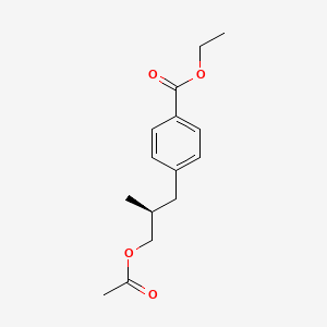 molecular formula C15H20O4 B575381 Ethyl 4-[(2S)-3-acetoxy-2-methylpropyl]benzoate CAS No. 186344-99-0
