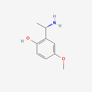 molecular formula C9H13NO2 B575383 2-[(1S)-1-aminoethyl]-4-methoxyphenol CAS No. 180683-46-9