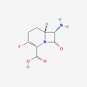 molecular formula C8H9FN2O3 B575387 (6R,7S)-7-amino-3-fluoro-8-oxo-1-azabicyclo[4.2.0]oct-2-ene-2-carboxylic acid CAS No. 183383-89-3