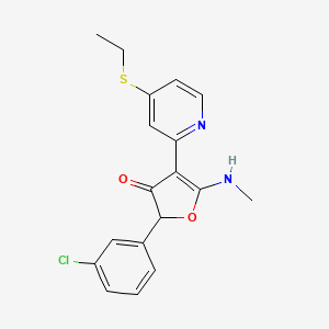 2-(3-Chlorophenyl)-4-(4-ethylsulfanylpyridin-2-yl)-5-(methylamino)furan-3-one