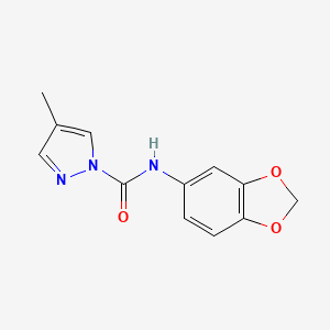 molecular formula C12H11N3O3 B5754002 N-(2H-13-BENZODIOXOL-5-YL)-4-METHYL-1H-PYRAZOLE-1-CARBOXAMIDE 