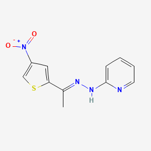 molecular formula C11H10N4O2S B5754150 N-[(E)-1-(4-nitrothiophen-2-yl)ethylideneamino]pyridin-2-amine 