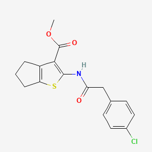 molecular formula C17H16ClNO3S B5754226 METHYL 2-[2-(4-CHLOROPHENYL)ACETAMIDO]-4H,5H,6H-CYCLOPENTA[B]THIOPHENE-3-CARBOXYLATE 