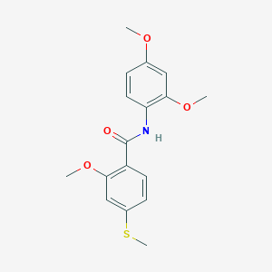 molecular formula C17H19NO4S B5754264 N-(2,4-dimethoxyphenyl)-2-methoxy-4-(methylsulfanyl)benzamide 
