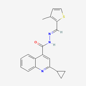 2-cyclopropyl-N'-[(3-methyl-2-thienyl)methylene]-4-quinolinecarbohydrazide