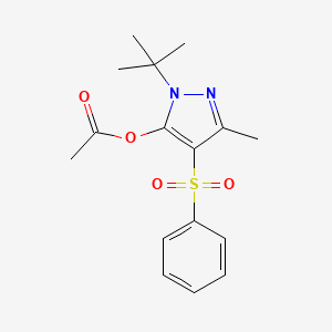 1-tert-butyl-3-methyl-4-(phenylsulfonyl)-1H-pyrazol-5-yl acetate
