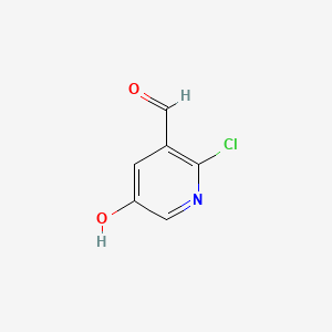 molecular formula C6H4ClNO2 B575440 2-Chloro-5-hydroxynicotinaldehyde CAS No. 176433-62-8