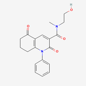 molecular formula C19H20N2O4 B5754441 N-(2-hydroxyethyl)-N-methyl-2,5-dioxo-1-phenyl-1,2,5,6,7,8-hexahydro-3-quinolinecarboxamide 