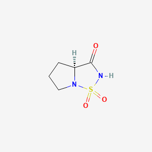 molecular formula C5H8N2O3S B575456 Pyrrolo[1,2-b][1,2,5]thiadiazol-3(2H)-one, tetrahydro-, 1,1-dioxide, (S)- (9CI) CAS No. 176673-08-8