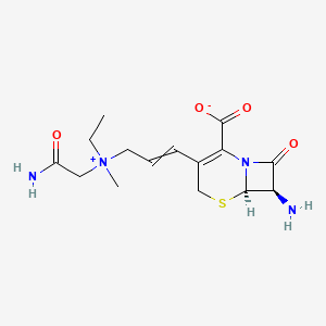 (6R,7R)-7-amino-3-[3-[(2-amino-2-oxoethyl)-ethyl-methylazaniumyl]prop-1-enyl]-8-oxo-5-thia-1-azabicyclo[4.2.0]oct-2-ene-2-carboxylate