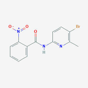 molecular formula C13H10BrN3O3 B5754617 N-(5-bromo-6-methylpyridin-2-yl)-2-nitrobenzamide 