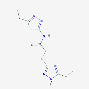 molecular formula C10H14N6OS2 B5754892 N~1~-(5-ETHYL-1,3,4-THIADIAZOL-2-YL)-2-[(5-ETHYL-4H-1,2,4-TRIAZOL-3-YL)SULFANYL]ACETAMIDE 