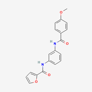 molecular formula C19H16N2O4 B5754941 N-(3-{[(4-methoxyphenyl)carbonyl]amino}phenyl)furan-2-carboxamide 