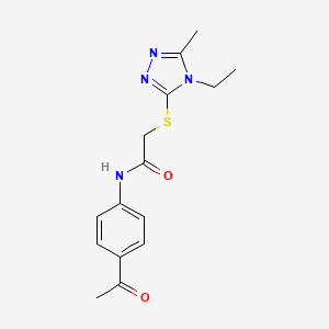 molecular formula C15H18N4O2S B5754945 N-(4-acetylphenyl)-2-[(4-ethyl-5-methyl-4H-1,2,4-triazol-3-yl)sulfanyl]acetamide 