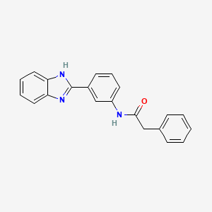 molecular formula C21H17N3O B5755022 N-[3-(1H-1,3-BENZODIAZOL-2-YL)PHENYL]-2-PHENYLACETAMIDE 