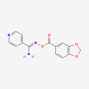 molecular formula C14H11N3O4 B5755173 (Z)-[AMINO(PYRIDIN-4-YL)METHYLIDENE]AMINO 2H-1,3-BENZODIOXOLE-5-CARBOXYLATE 