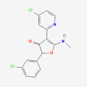 2-(3-Chlorophenyl)-4-(4-chloropyridin-2-yl)-5-(methylamino)furan-3-one