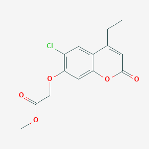molecular formula C14H13ClO5 B5755214 methyl 2-[(6-chloro-4-ethyl-2-oxo-2H-chromen-7-yl)oxy]acetate 