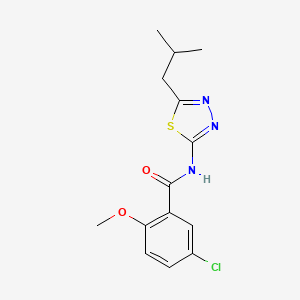 molecular formula C14H16ClN3O2S B5755221 5-chloro-2-methoxy-N-[5-(2-methylpropyl)-1,3,4-thiadiazol-2-yl]benzamide 