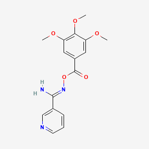 molecular formula C16H17N3O5 B5755344 N'-{[(3,4,5-trimethoxyphenyl)carbonyl]oxy}pyridine-3-carboximidamide 