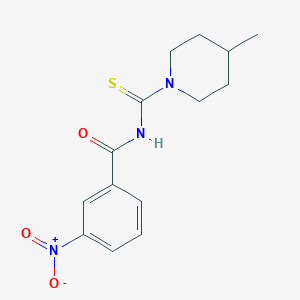 molecular formula C14H17N3O3S B5755810 N-(4-methylpiperidine-1-carbothioyl)-3-nitrobenzamide 