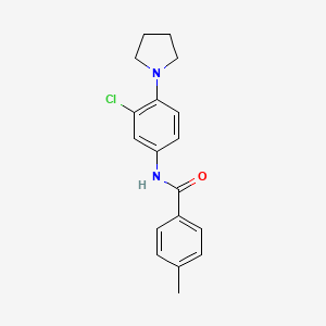 molecular formula C18H19ClN2O B5755839 N-[3-chloro-4-(pyrrolidin-1-yl)phenyl]-4-methylbenzamide 