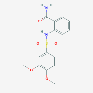 molecular formula C15H16N2O5S B5755886 2-(3,4-dimethoxybenzenesulfonamido)benzamide 