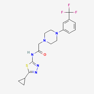 molecular formula C18H20F3N5OS B5755961 N-(5-cyclopropyl-1,3,4-thiadiazol-2-yl)-2-{4-[3-(trifluoromethyl)phenyl]piperazin-1-yl}acetamide 
