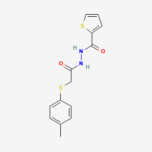 molecular formula C14H14N2O2S2 B5756014 N'-[2-(4-methylphenyl)sulfanylacetyl]thiophene-2-carbohydrazide 