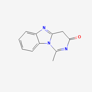 molecular formula C11H9N3O B575608 1-methyl-4H-pyrimido[1,6-a]benzimidazol-3-one CAS No. 160745-79-9