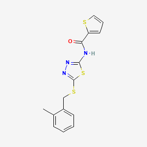 molecular formula C15H13N3OS3 B5756118 N-{5-[(2-methylbenzyl)thio]-1,3,4-thiadiazol-2-yl}-2-thiophenecarboxamide 